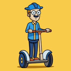 cartoon mechanic with car