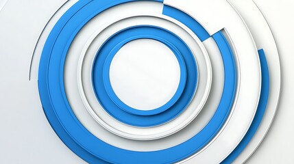 Abstract Blue and White Circular 3D Render Design AI Generated