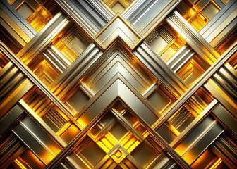 Abstract Shiny Geometric Pattern: Gold Lines & Shapes, Modern Background Design