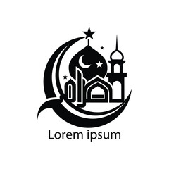 Elegant Ramadan Islamic Logo Design with Crescent Moon and Lantern
Minimalist Islamic Logo for Ramadan Kareem and Eid Celebrations