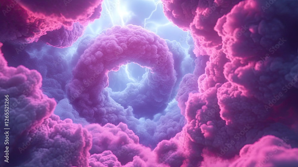 Aufkleber a concept of next-generation internet with swirling digital data clouds and neon effects.