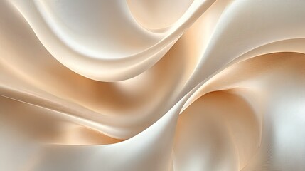 Obraz premium A delicate, white satin fabric background with gentle curves and soft light.
