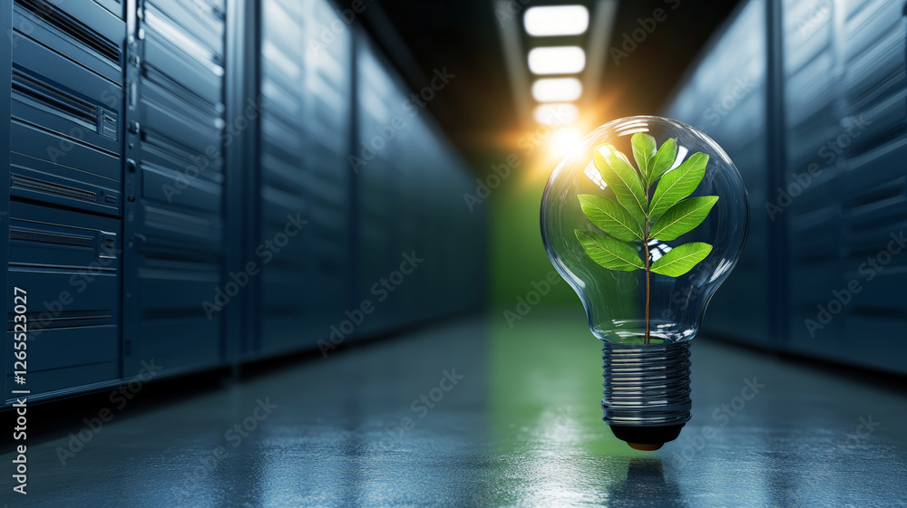 Poster cloud computing servers using advanced technology, ideal for digital and innovation themes
