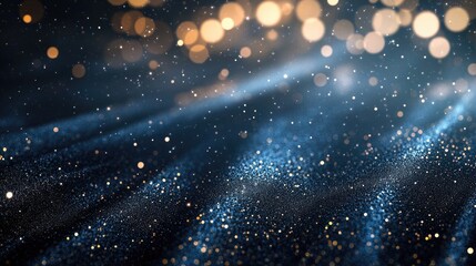 Fototapeta premium A high-end luxury background with fine, glittering particles on matte black.