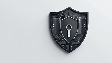 Cybersecurity Shield: A 3D Render of Digital Protection AI Generated