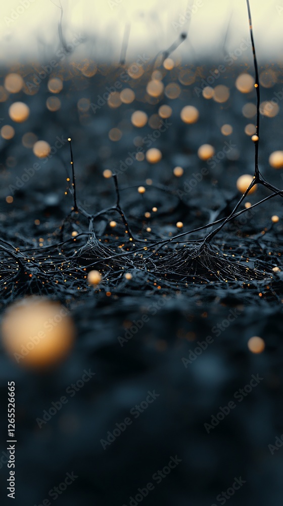 Aufkleber intuitive design, flowing particles, abstract data streams, soft light