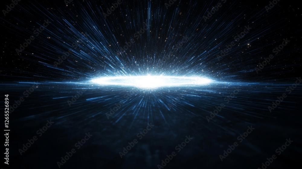Poster Abstract cybersecurity technology and digital data protection concepts illustrated with polygons, dots, and lines on a dark blue background, with a central focus and side blur.