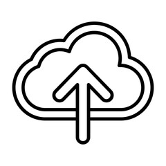 Cloud upload Outline Icon Style Design