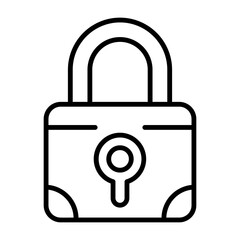 Lock Outline Icon Style Design