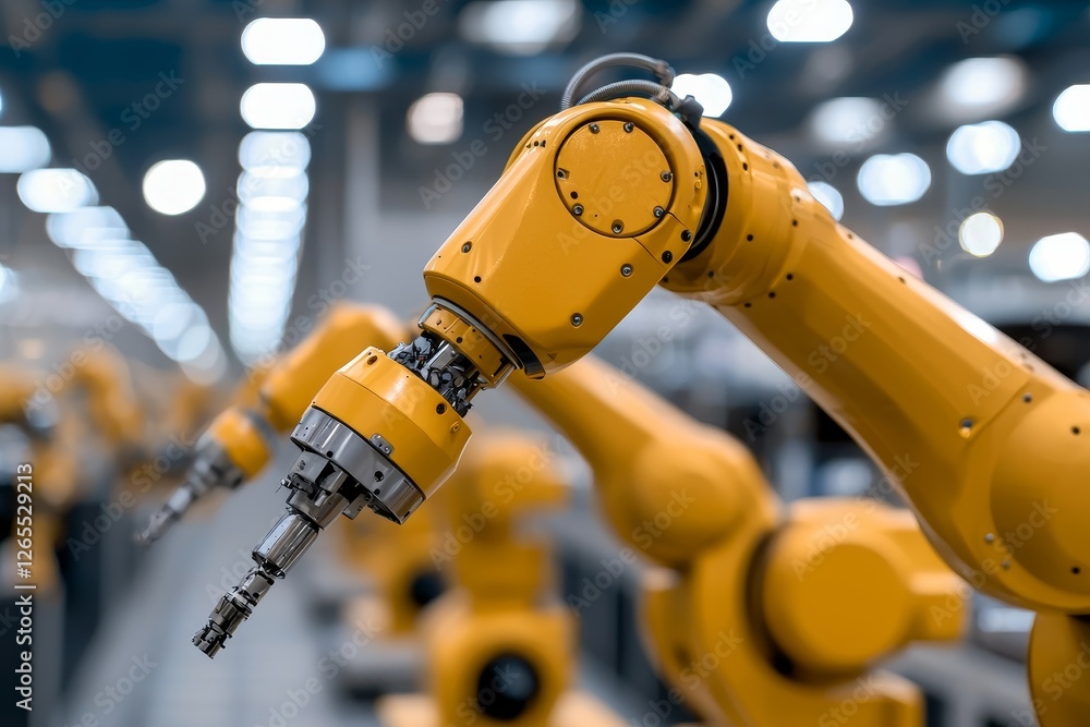 Poster Factory automation. Smart factory. INDUSTRY 4.0. Using IOT software to control facilities.