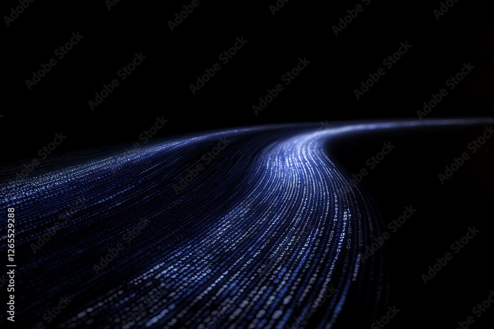 Poster A computer screen background filled with blue digital binary numbers.