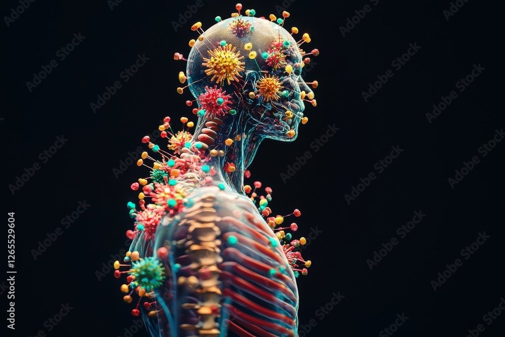 Poster A visualization of immunotherapy, an approach that makes use of the immune system to fight disease. Connecting science with the body's innate healing ability, generative AI.