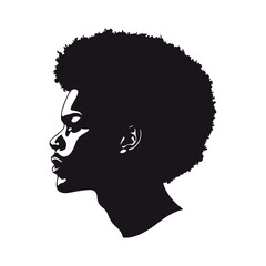 Black afro man silhouette vector illustration