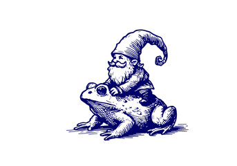 Fototapeta premium Gnome hand drawn sketch vector