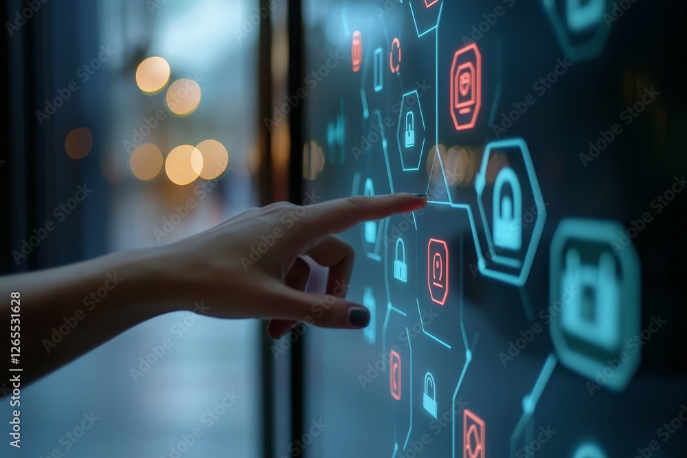 Aufkleber The proximity card door is unlocked, and the security man uses a fingerprint scanner on the ID card reader to verify his identity. This means that he can open or secure the door or even verify
