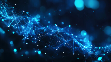 Mystical Abstract: Dark Blue Geometric Flow