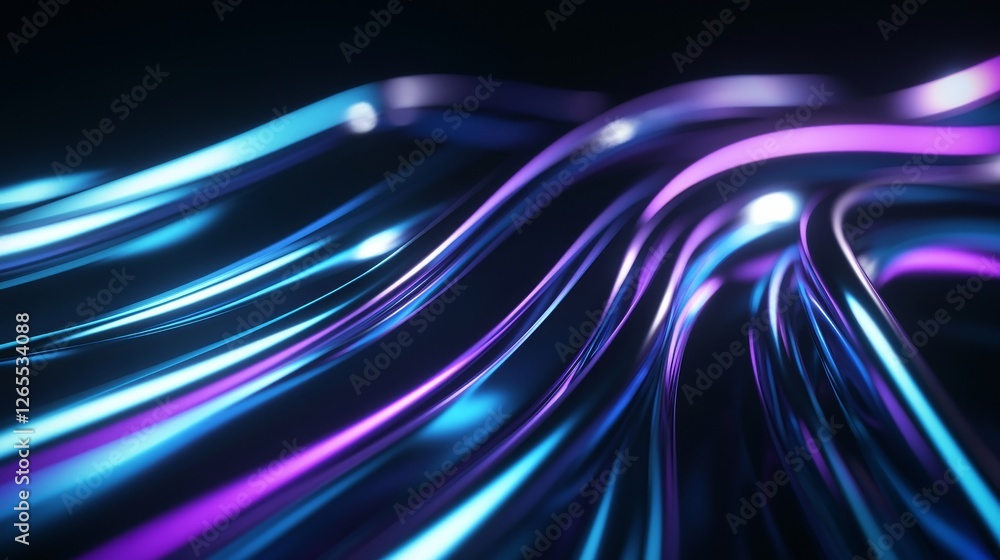 Poster futuristic and dynamic glowing lines for technology, art, and design background wallpaper - abstract