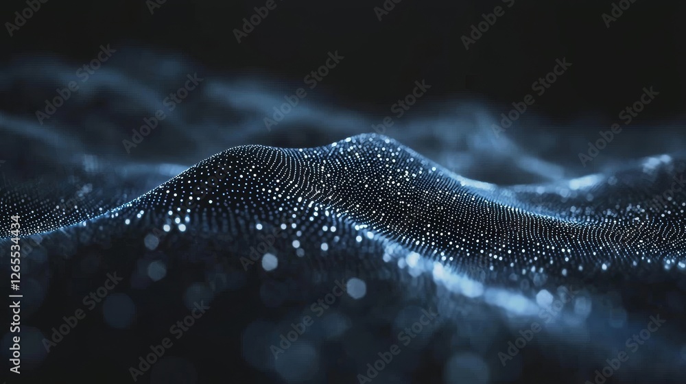 Aufkleber A digital wave, an active network system, artificial neural connections, quantum computing elements, and global electronic intelligence are featured in this abstract blue tech backdrop