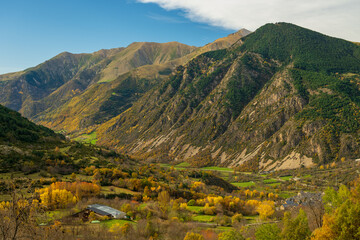 Landscapes and views of the Boi Valley, Lleida Pyrenees. Spain.