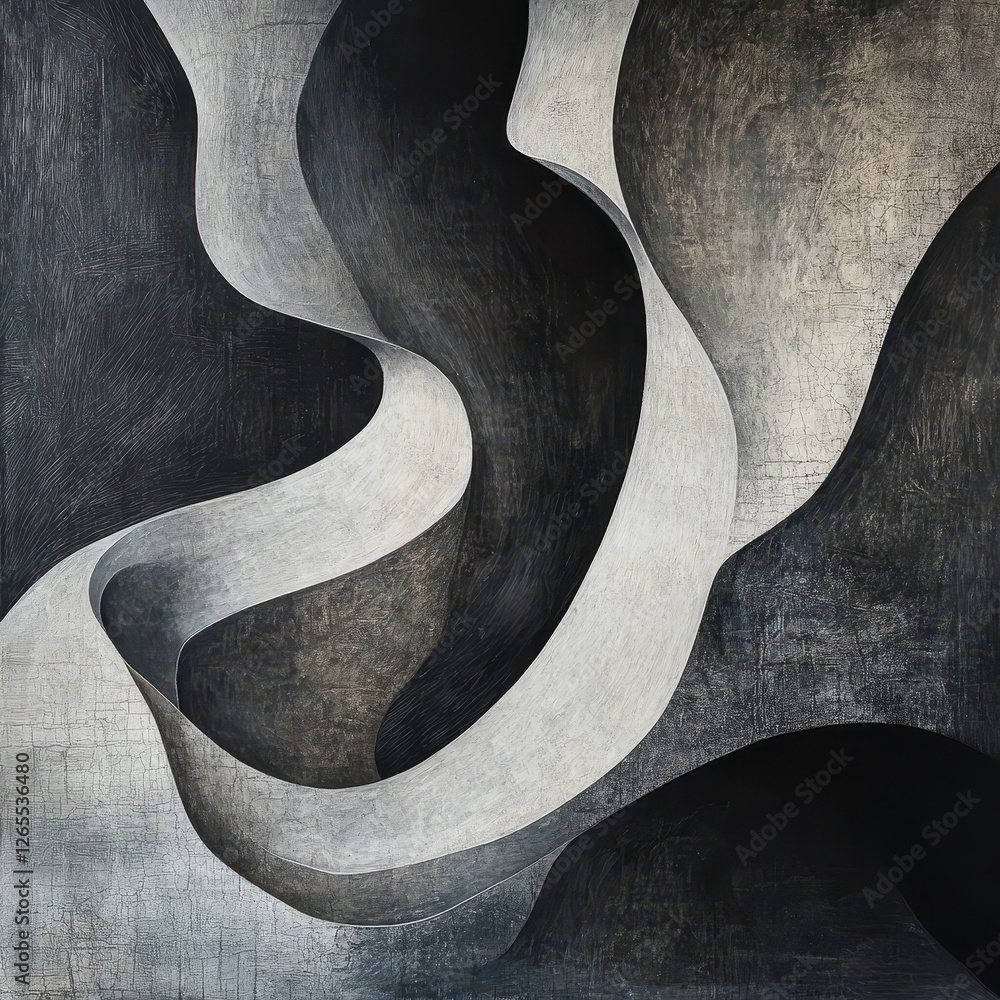 Poster abstract shapes in monochrome create a dynamic composition
