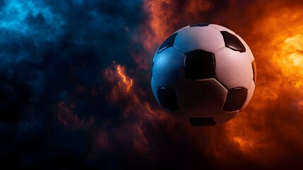 Fototapeta premium photo realistic soccer ball as a planet in space 