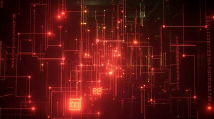 Obraz premium Glowing network connections symbolize the essence of digital security in a modern world.