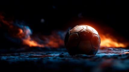 Fototapeta premium photo realistic soccer ball as a planet in space 