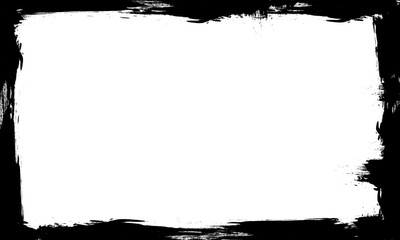 black brush painting blank frame border picture grunge graphic artistic element