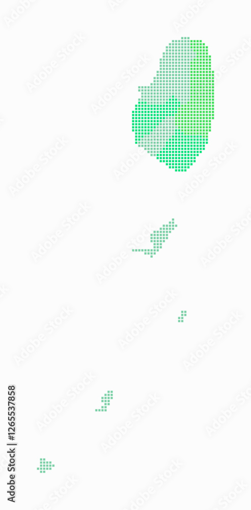 Poster saint vincent and the grenadines dotted map. digital style map of the country on white background. s