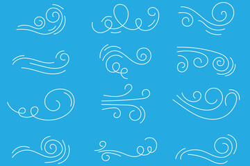 Wind icon set . vector illustration . 1176 