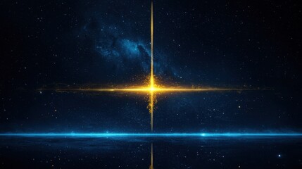 Stunning cosmic background with glowing starburst effect in deep space, showcasing vibrant colors and celestial beauty of the universe