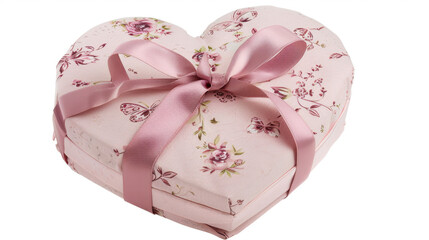 heart shaped gift box with ribbon