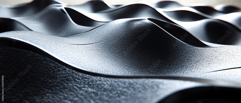 Poster abstract dark gray wavy texture background design 3d art wave curve