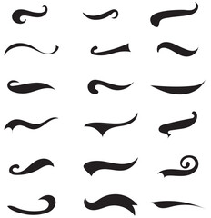 Swoosh and swash tails line collection. Swooshes text tail for baseball design.  1176