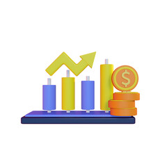 3D Icon Design Financial Growth Chart