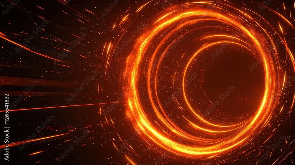 Poster abstract swirling vortex with glowing particles and energy, creating a mesmerizing visual effect for