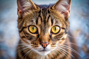 Adorable Stray Cat with Stunning Brown Eyes - Close-Up Pet Portrait