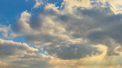 Sky Overlay. Beautiful bright sky with fluffy clouds. Nature sky