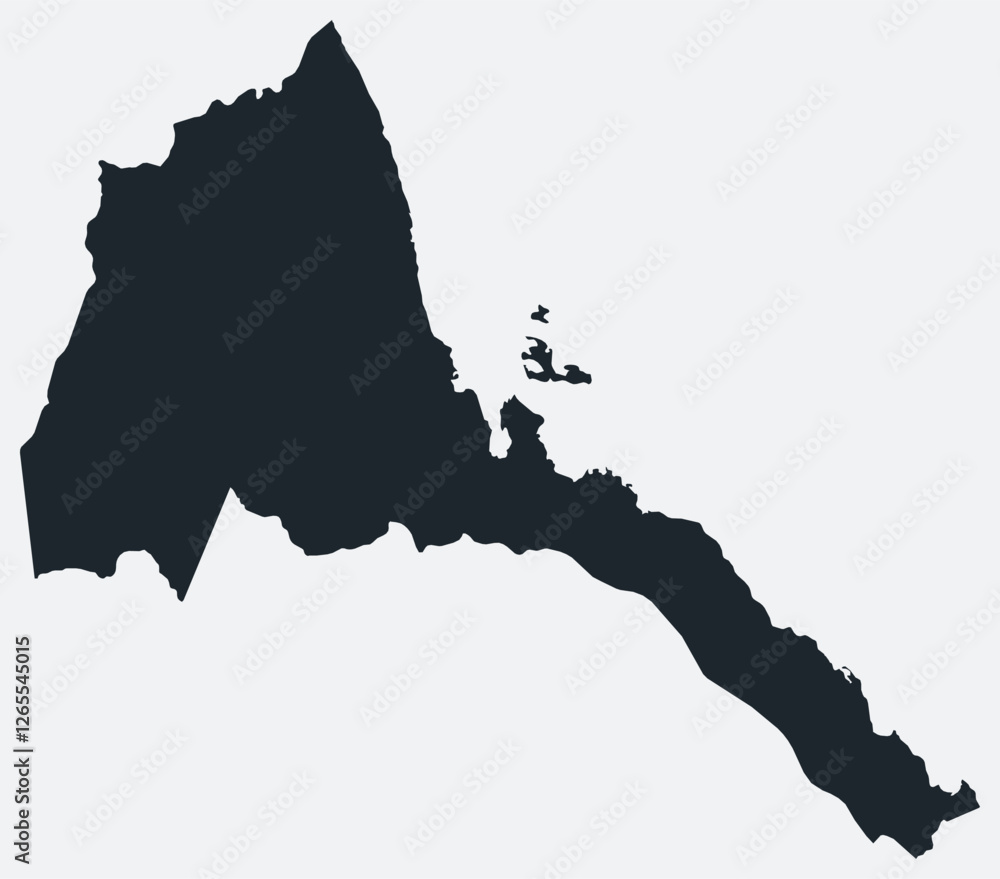 Poster eritrea map. just a simple border map. shape of the country. flat blank eritrea outline. vector boun