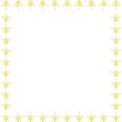 Square frame of cute honey bee animal. Honey bee vector illustration