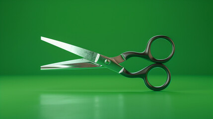 Scissors product shoot, Green Screen, focus on product, solid green background