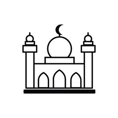 Grand Mosque Icon Ideal for Religious Architecture and Worship Designs