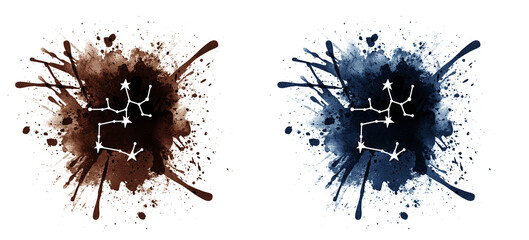 clipart watercolor zodiac sign Sagittarius, constellation children's design © WatercolorDigitalArt