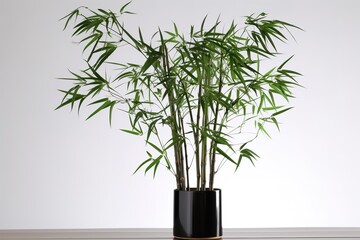 Bamboo Plant in Black Pot