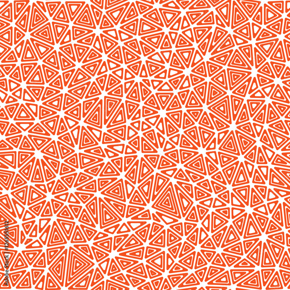 Poster geometric background. multiple repeated inner triangles. compact triangles size. solid color style. 