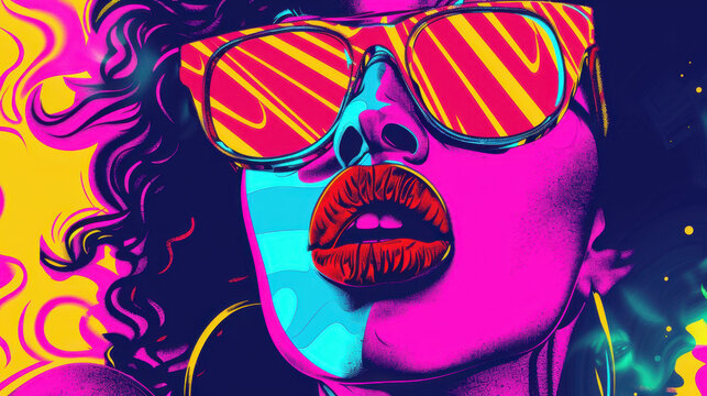 retro 90s pop art illustration