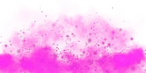 Fantastic pink smoke background. Magic pink smoke with glitter and small particles of twinkling stars. Fog with luminous particles. Pink vapor with stardust. Morning fog over land or water surface PNG