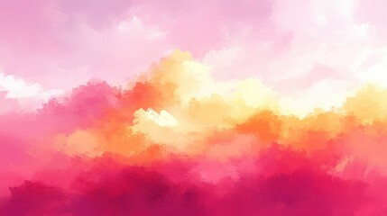Pink, orange sunset cloudscape; vibrant sky background; design texture