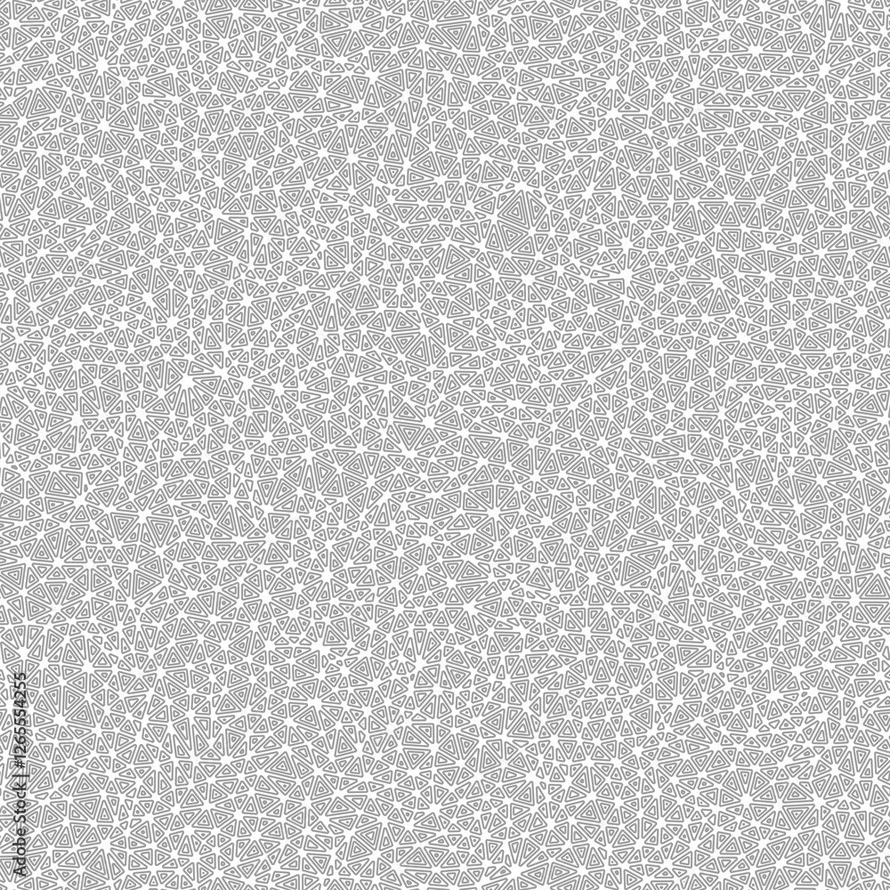Poster triangular pattern background. multiple repeated inner triangles. tiny triangles size. solid color s