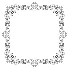 Ornament border vintage wedding floral